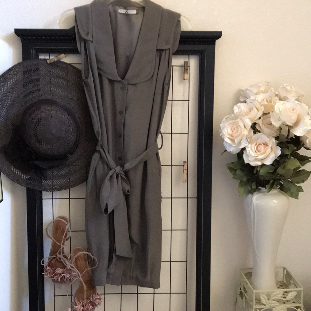 DESIGNER MIDI DRESS EXQUISITE SILK MIKE & CHRIS VTG SZ 4 SM-XSM MADE IN ITALY